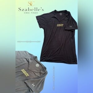 Under Armour Black V‑Neck 'ARMY' Performance Tee with Gold Logo